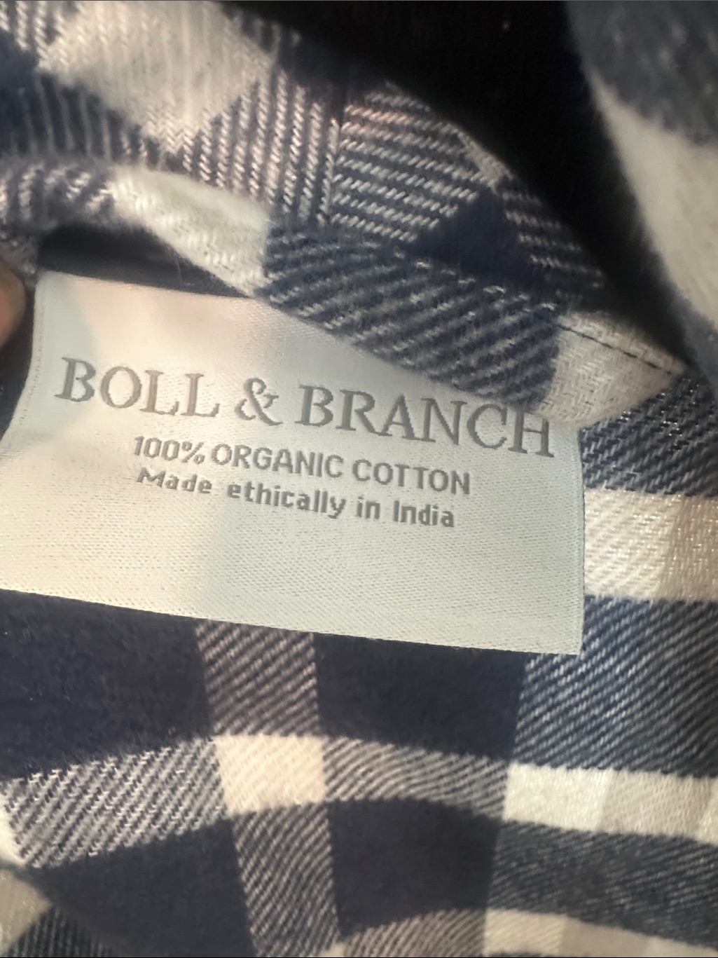 Boll & Branch Plaid Organic Cotton Men’s Robe M — image 6 of 7